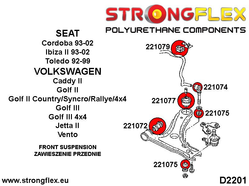 Front suspension bush kit