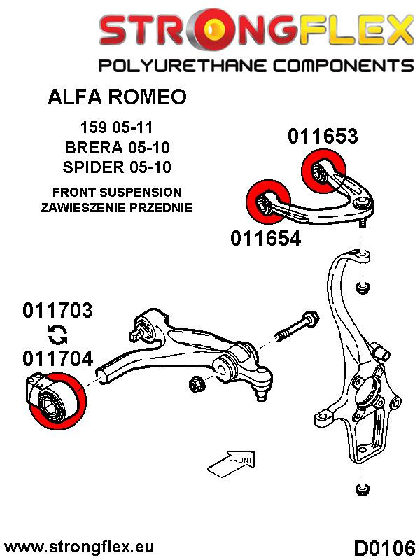 Front upper arm - rear bush SPORT