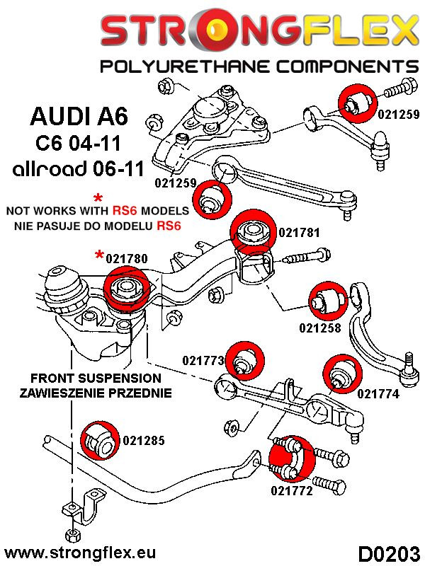 Front anti roll bar link bush