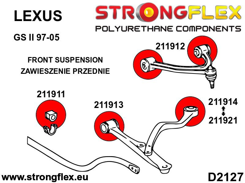 Front lower radius arm to chassis bush 60mm SPORT