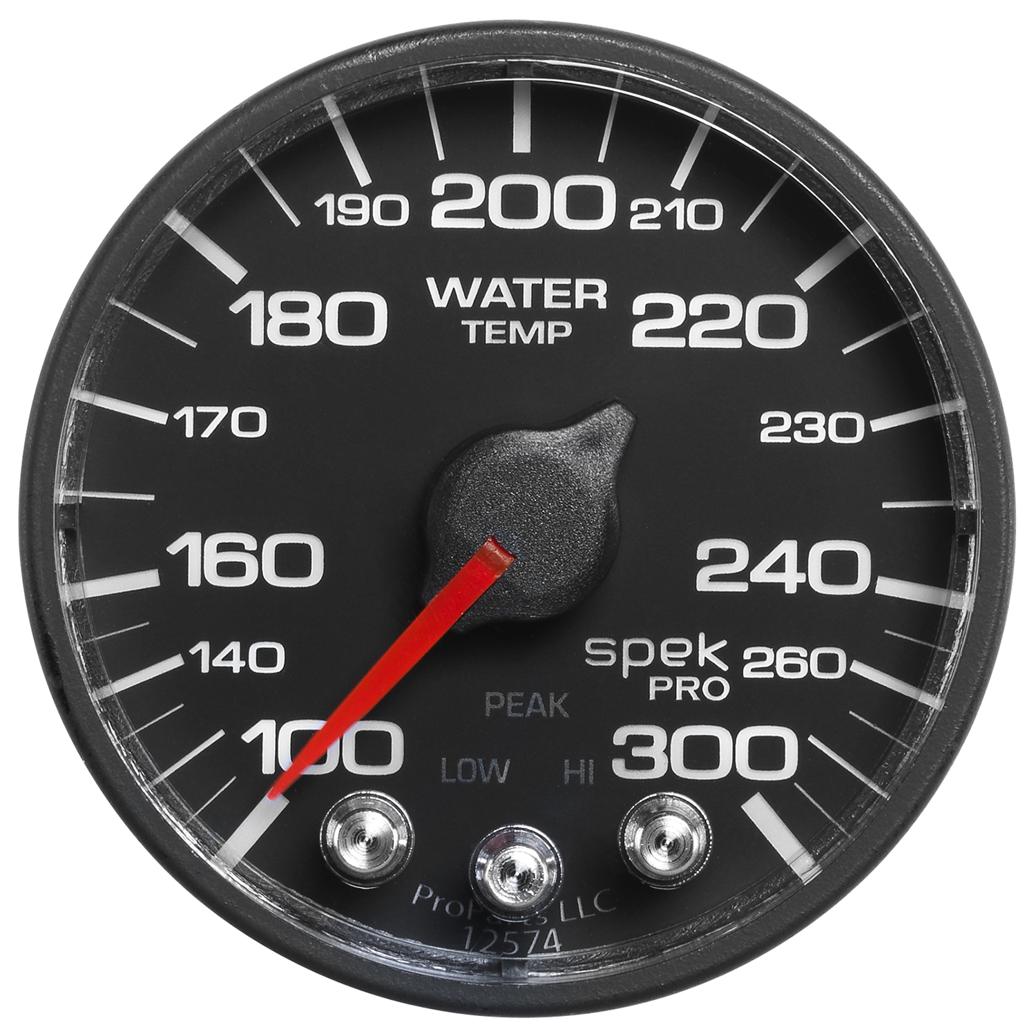 2-1/16" Water Temperature, 100-300 °F, Spek-Pro, Black/Black, Ecu