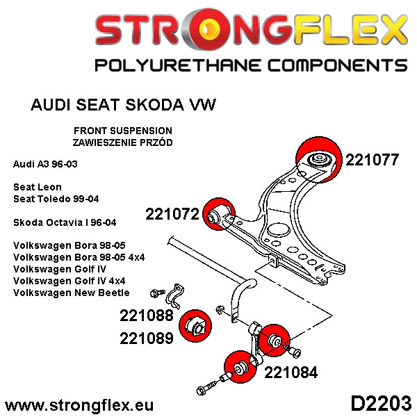 Front anti roll bar bush