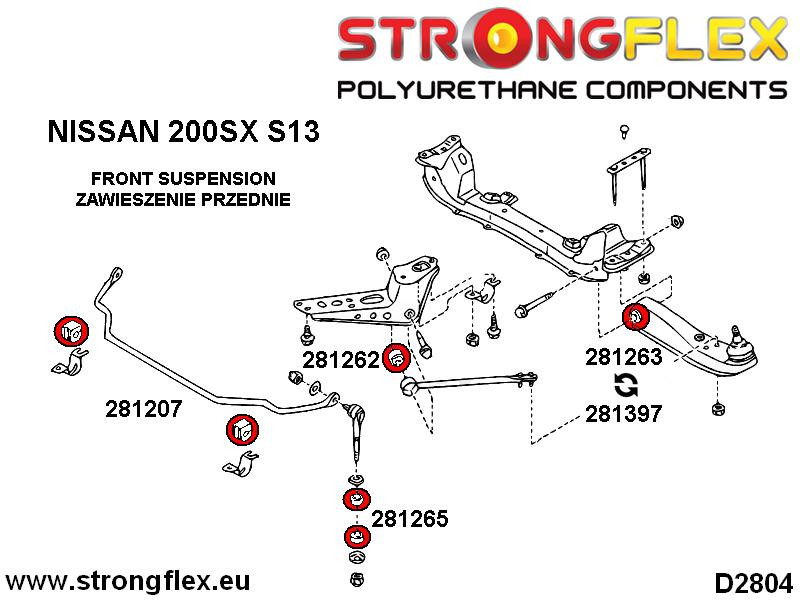 Front anti roll bar link bush