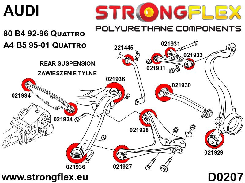 Rear lower arm - front bush SPORT