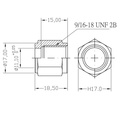 Brake fitting female 9/16-18 45° conc. SS