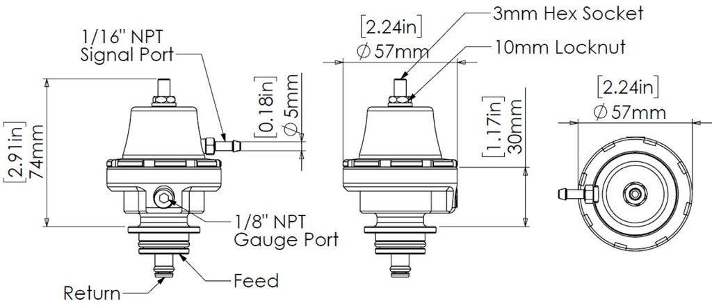 Turbosmart Fuel pressure regulator Kompakt (Bosch) Sleeper