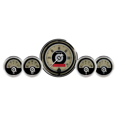5 Pc. Gauge Kit, 3-3/8" & 2-1/16", Elec. Speedometer, Cruiser Ad
