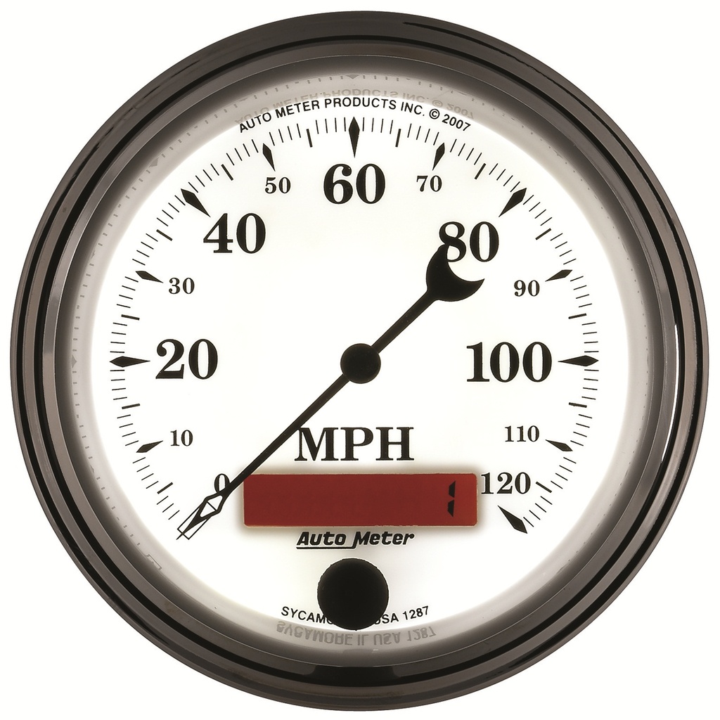 3-3/8" Speedometer, 0-120 Mph, Old-Tyme White Ii