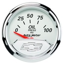 2-1/16" Oil Pressure, 0-100 Psi, Chevy Vintage