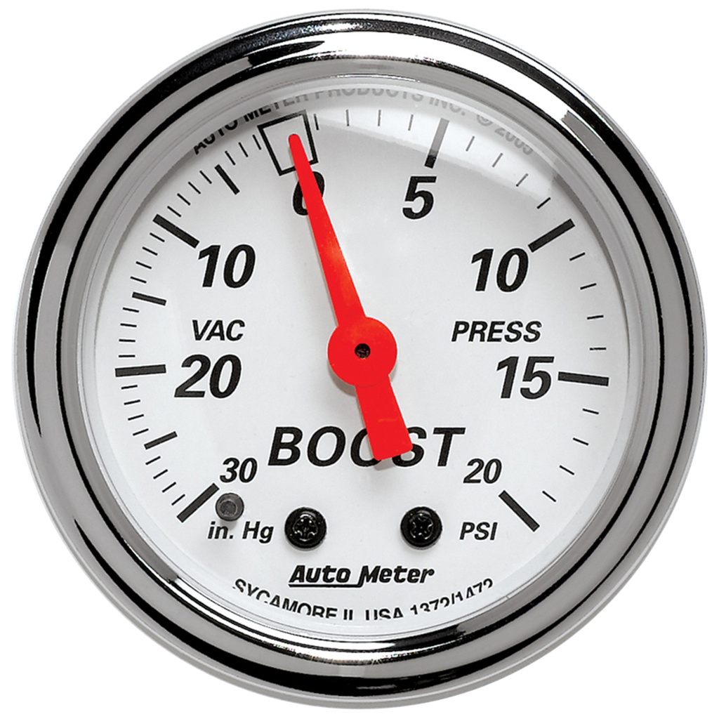 2-1/16" Boost/Vacuum, 30 In. Hg/ 20 Psi, Arctic White