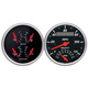 2 Pc. Gauge Kit, 3-3/8" Quad & Tach/Speedo, 240-33 Ω, Designer Black