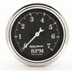 2-1/16" In-Dash Tachometer, 0-7,000 Rpm, Old Tyme Black