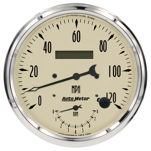 5" Tachometer/Speedometer Combo, 8k Rpm/120 Mph, Antique Beige