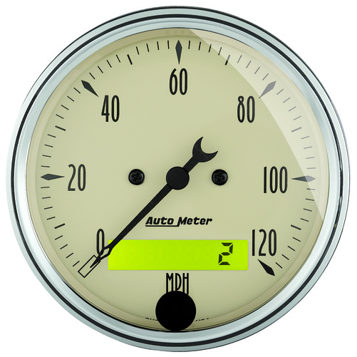 3-1/8" Speedometer, 0-120 Mph, Antique Beige