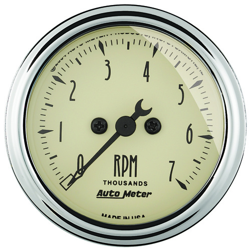 2-1/16" In-Dash Tachometer, 0-7,000 Rpm, Antique Beige