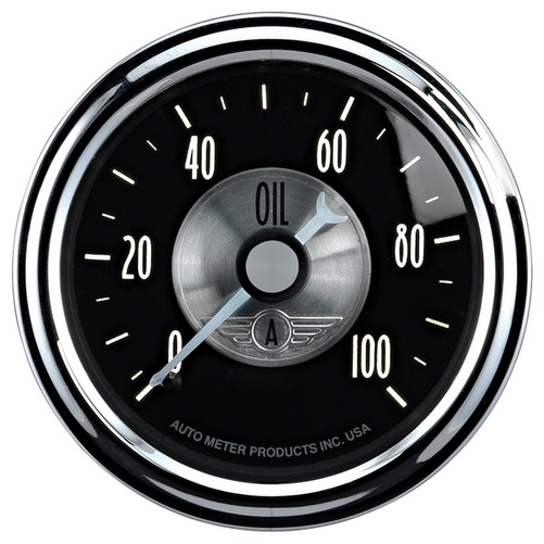 2-1/16" Oil Pressure, 0-100 Psi, Prestige Black Diamond