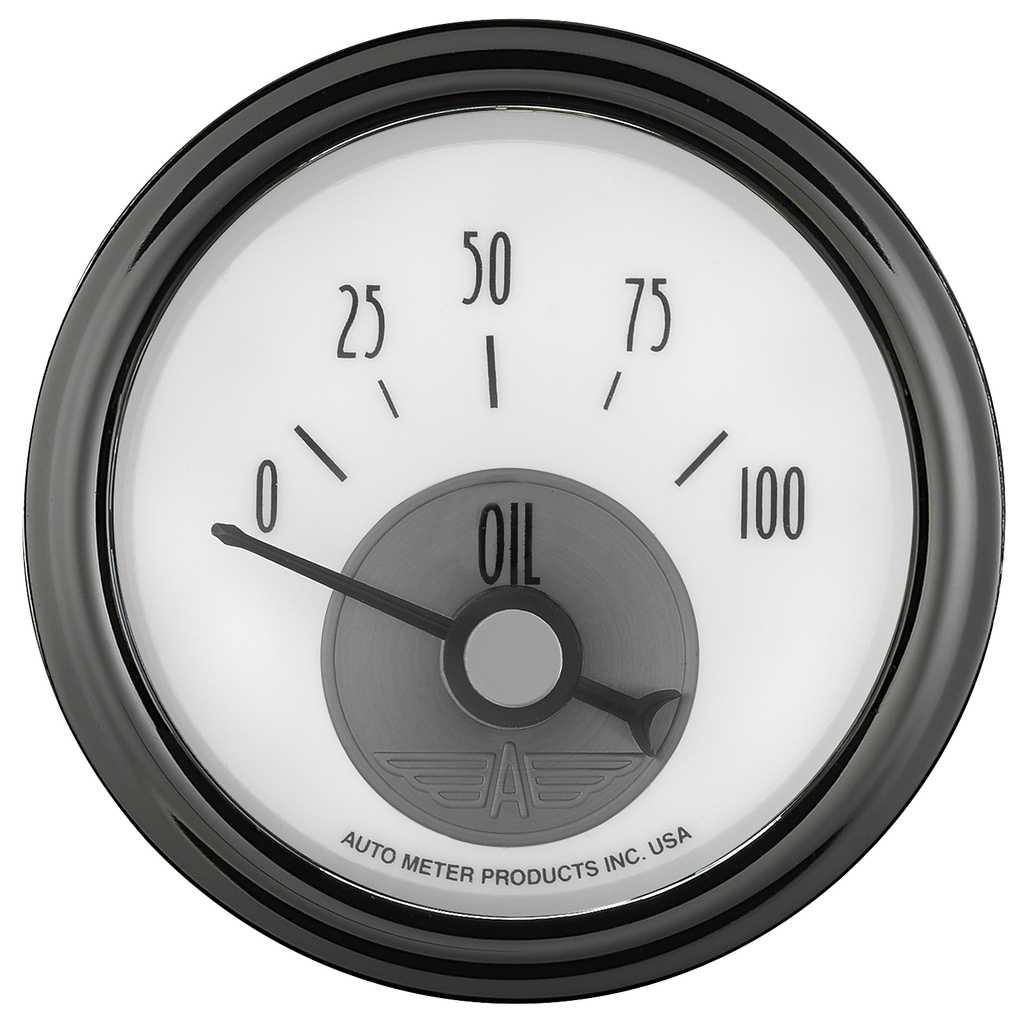2-1/16" Oil Pressure, 0-100 Psi, Prestige Pearl