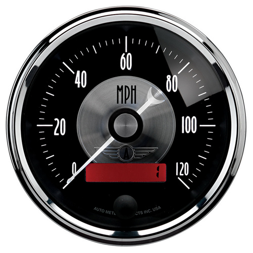 3-3/8" Speedometer, 0-120 Mph, Prestige Black Diamond