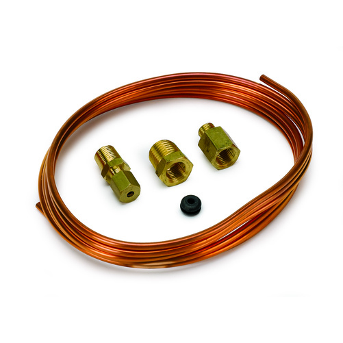 Tubing, Copper, 1/8", 6ft. Length, Incl. 1/8" Nptf Brass Compression Fittings