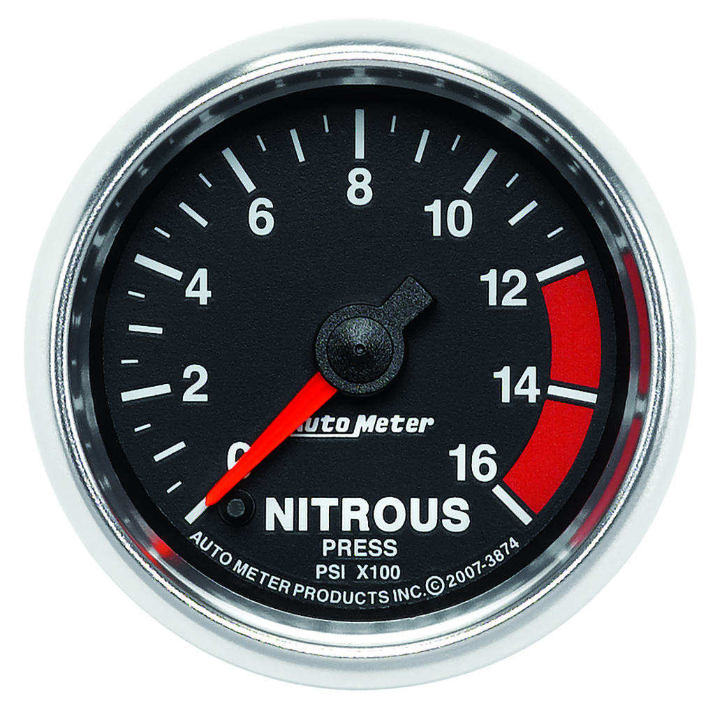 2-1/16" Nitrous Pressure, 0-1600 Psi, Gs