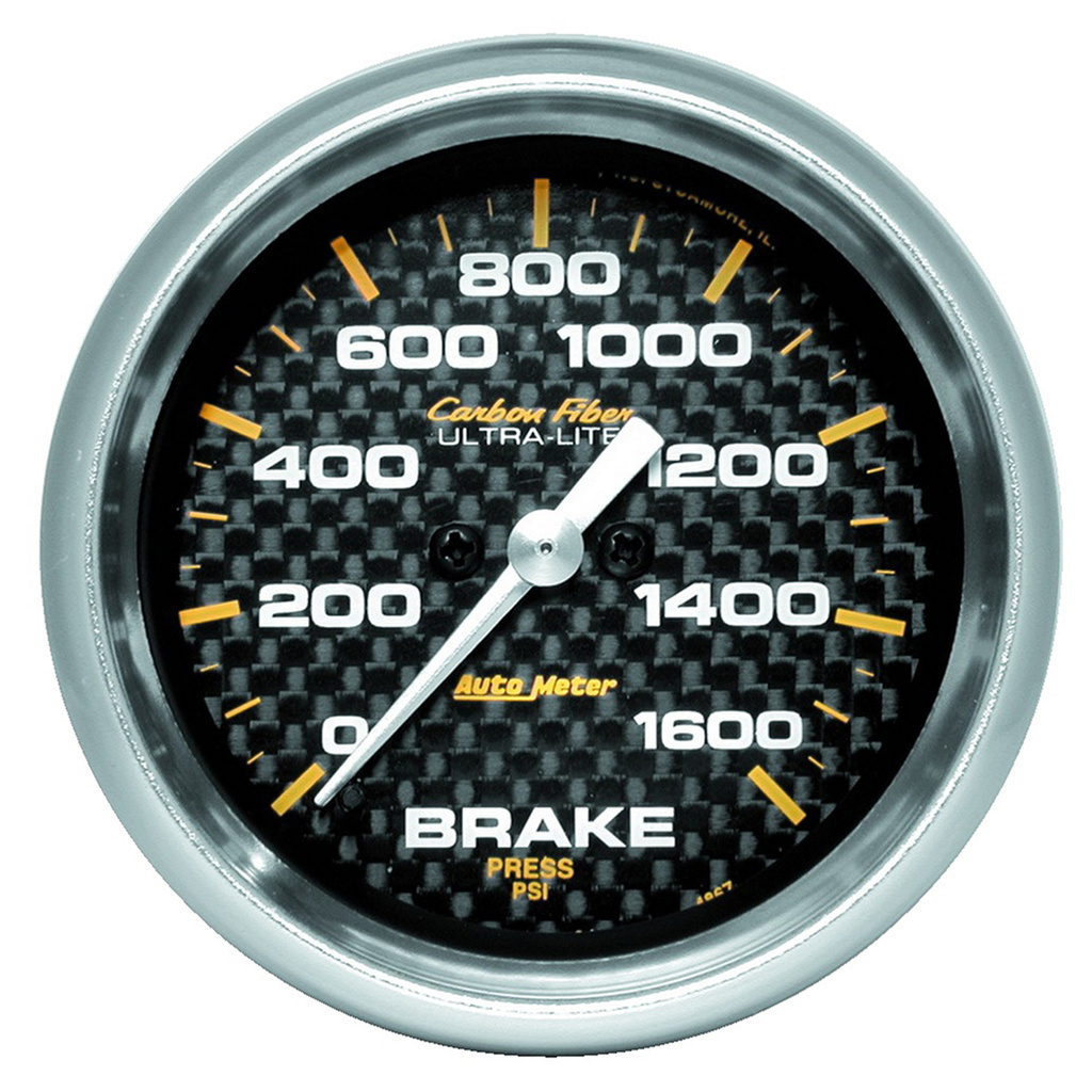 2-5/8" Brake Pressure, 0-1600 Psi, Carbon Fiber