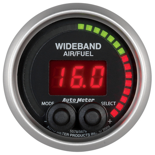 2-1/16" Wideband Pro Air/Fuel Ratio, 6:1-20:1 Afr, Elite
