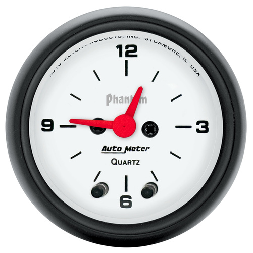 2-1/16" Clock, 12 Hour, Phantom