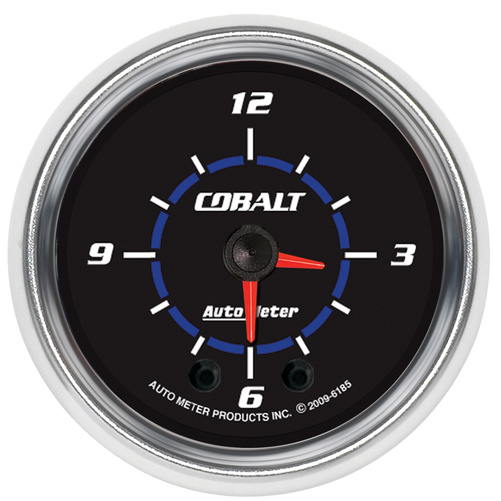 2-1/16" Clock, 12 Hour, Cobalt