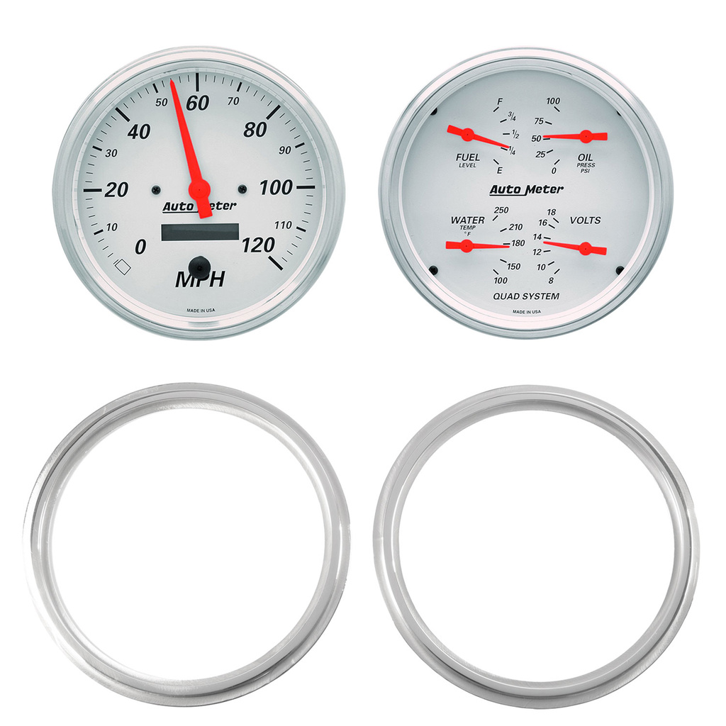 2 Gauge Direct Fit Dash Kit, Chevy Truck 47-53, 2 Gauge,  Arctic White