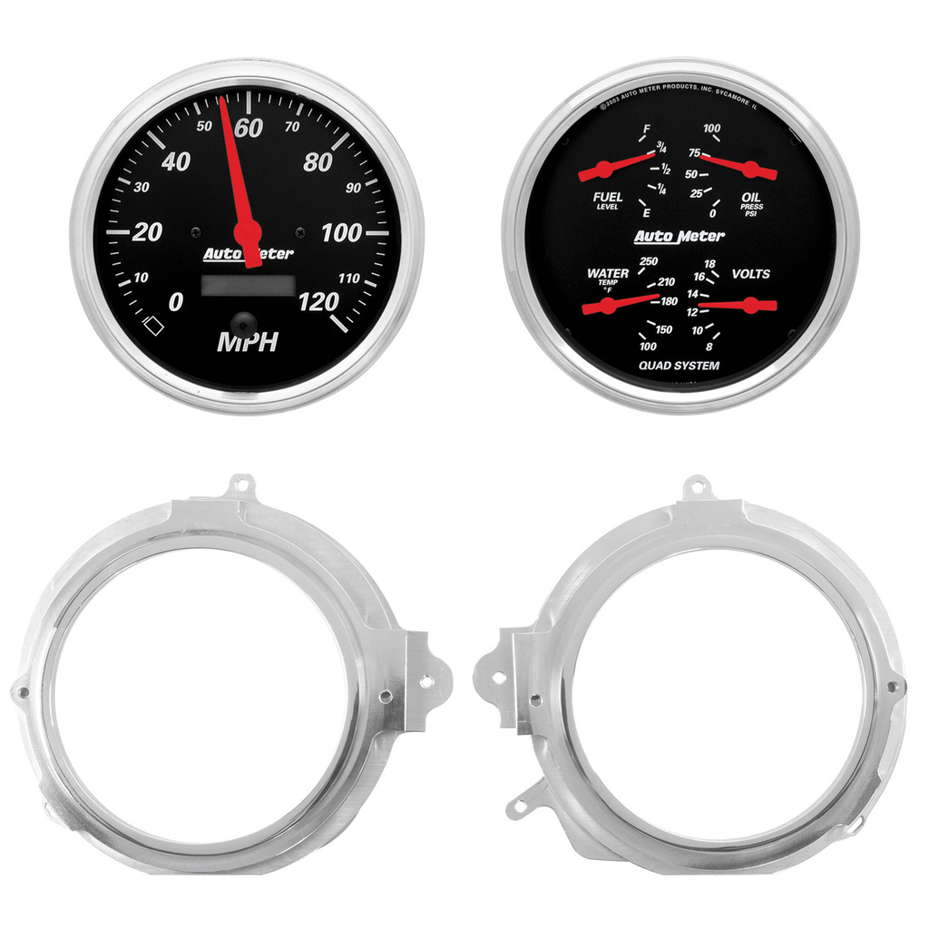 2 Gauge Direct Fit Dash Kit, Camaro/Firebird 67-68, 2 Gauge, Designer Black
