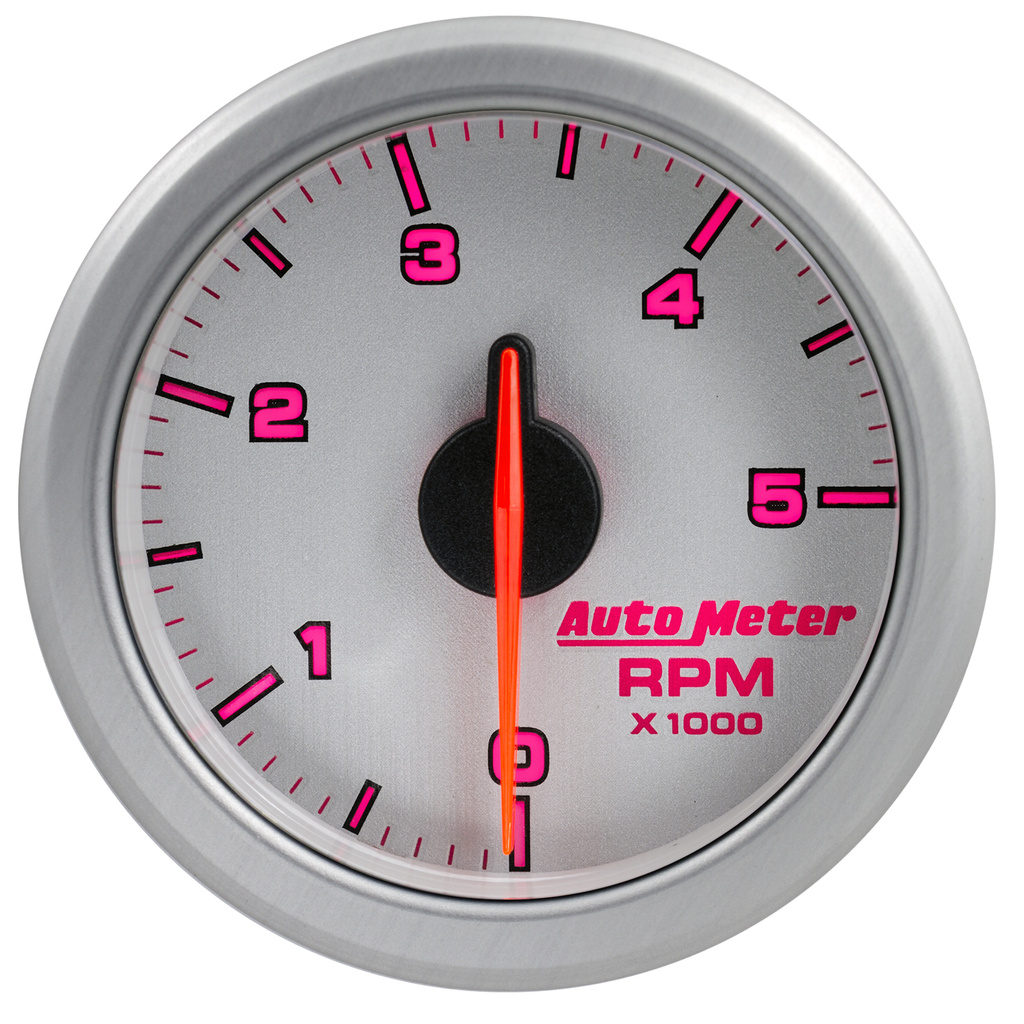2-1/16" Tach, 0-5,000 Rpm, Airdrive, Silver