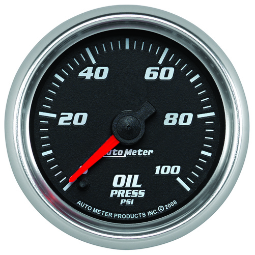 2-1/16" Oil Pressure, 0-100 Psi, Black, Pro-Cycle