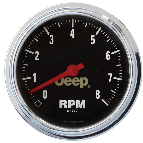 3-3/8" In-Dash Tachometer, 0-8,000 Rpm, Jeep